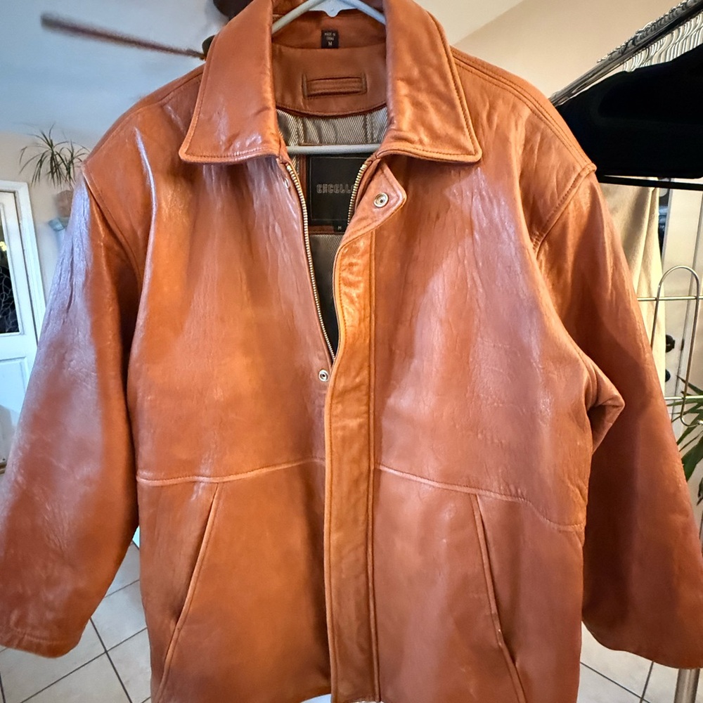 Tan Leather Jacket by Excelled. Super Soft!